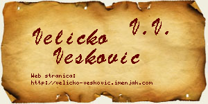 Veličko Vesković vizit kartica